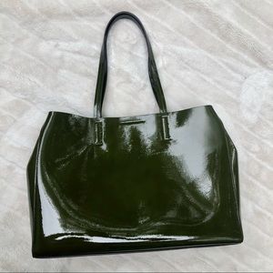 Banana Republic Larkin Tote Olive Patent Leather